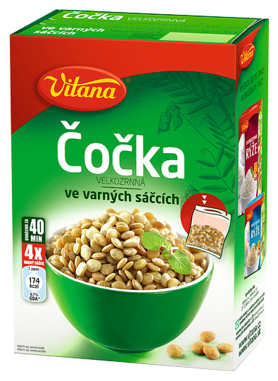 čočka velkozrná ve varných sáčcích